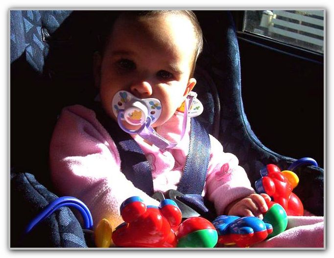 Baby Ebony in Car Seat Camping at Lake Clifton